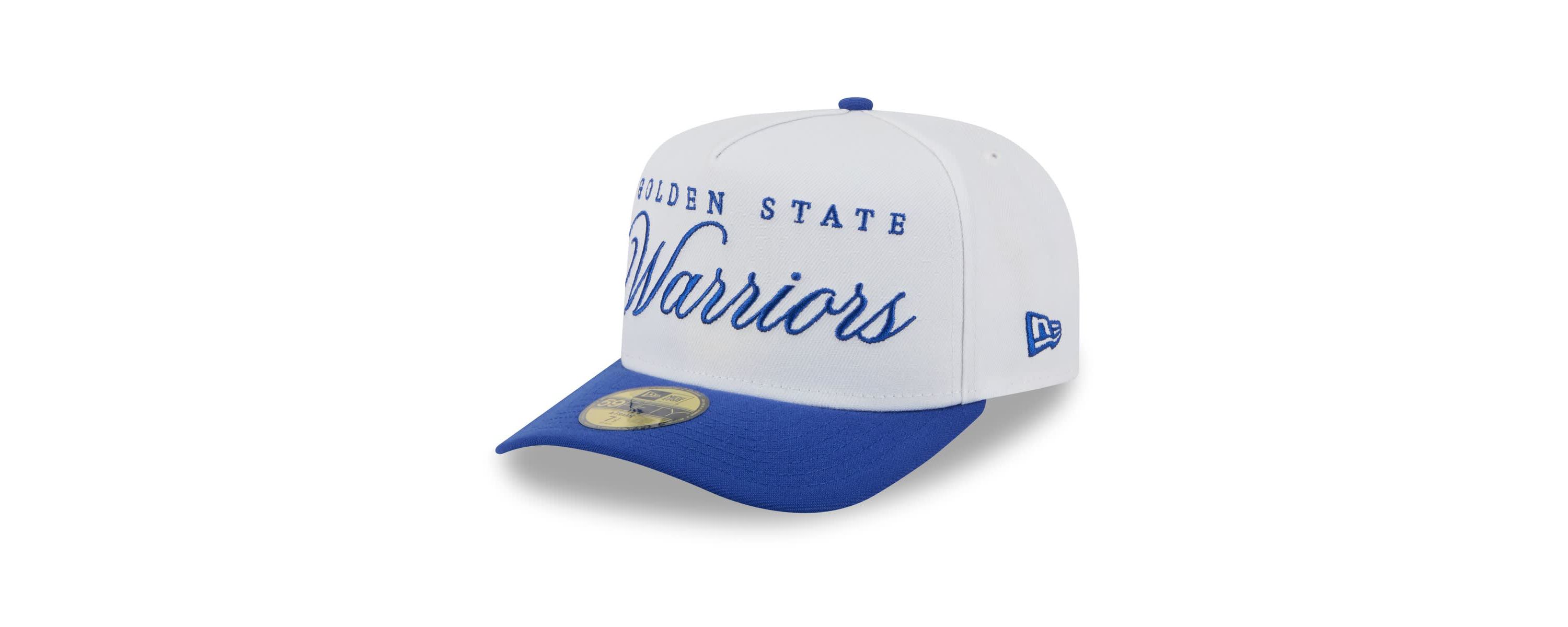 NBA White/Royal Golden State Warriors 2025 NBA Draft A-Frame 59FIFTY Fitted Hat