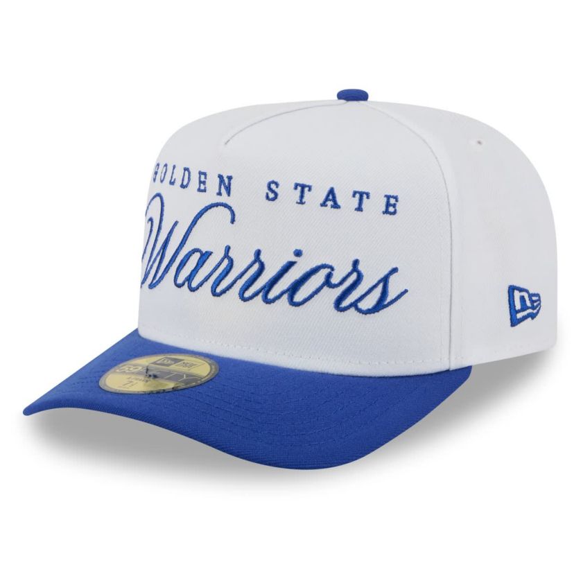 NBA White/Royal Golden State Warriors 2025 NBA Draft A-Frame 59FIFTY Fitted Hat