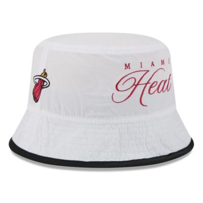 New Era Mens NBA WhiteBlack Miami Heat 2025 NBA Draft Nylon Bucket Hat