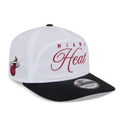New Era Mens NBA WhiteBlack Miami Heat 2025 NBA Draft OnStage Nylon 19TWENTY Adjustable Hat