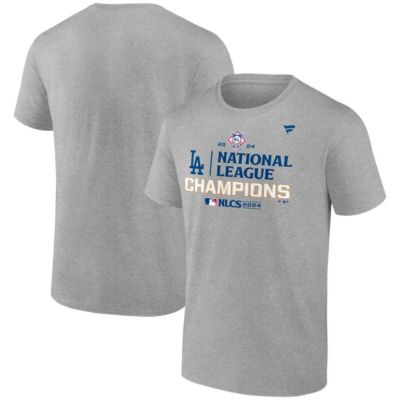 Men's MLB Fanatics Los Angeles Dodgers 2024 National League s Locker Room T-Shirt, Gray, 3XL