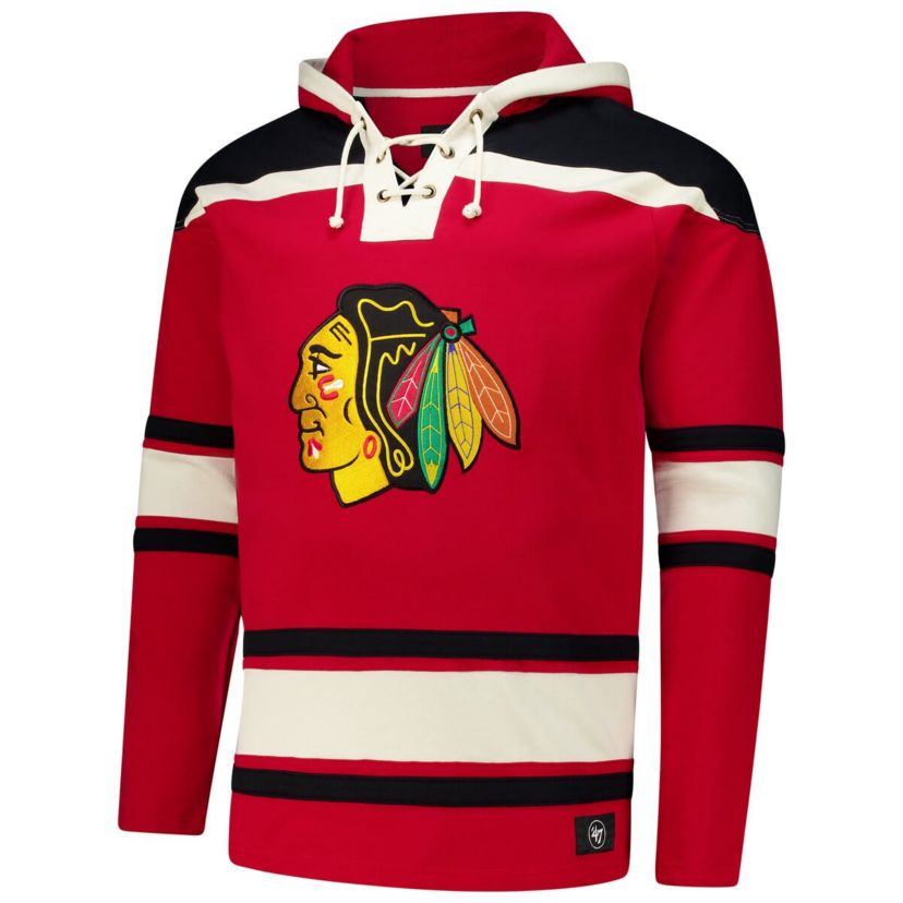 NHL Connor Bedard Chicago Blackhawks Big & Tall Lace-up Pullover Hoodie