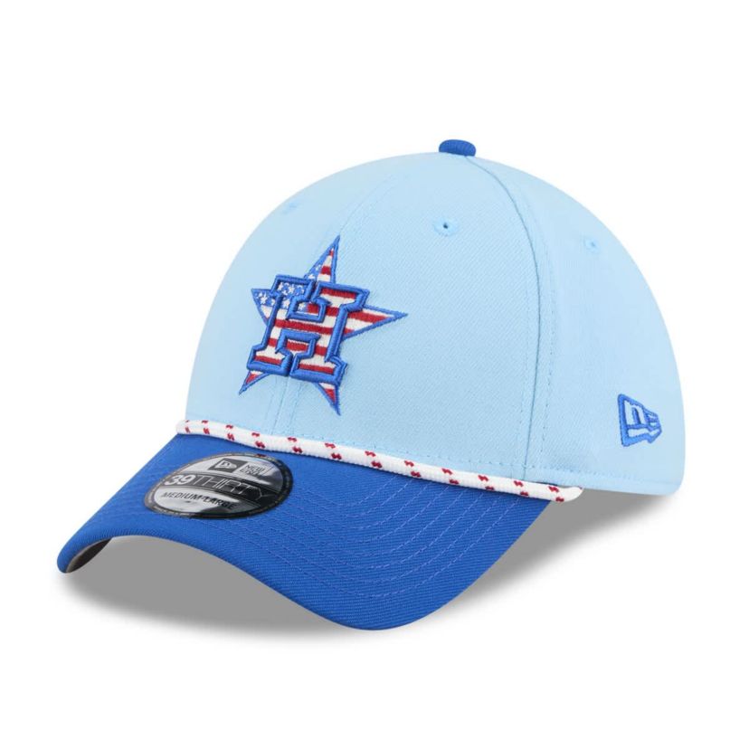 MLB Light Blue/Blue Houston Astros 2025 Fourth of July 39THIRTY Flex Hat
