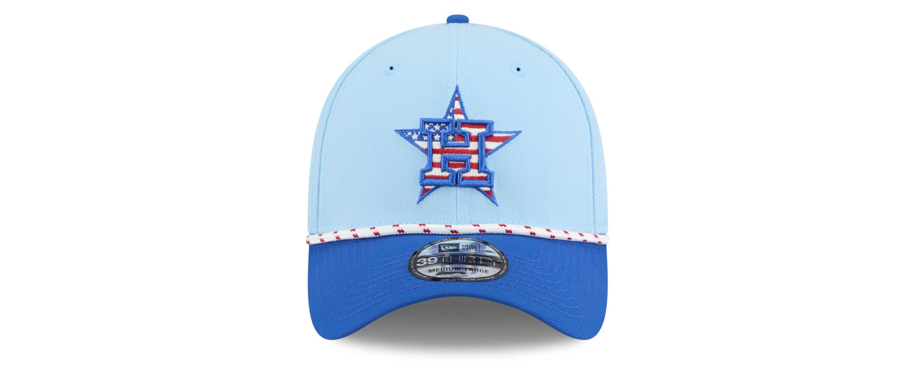 MLB Light Blue/Blue Houston Astros 2025 Fourth of July 39THIRTY Flex Hat