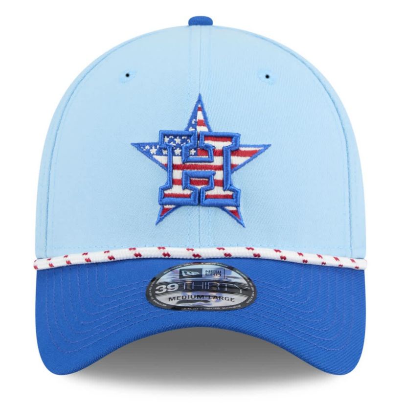 MLB Light Blue/Blue Houston Astros 2025 Fourth of July 39THIRTY Flex Hat