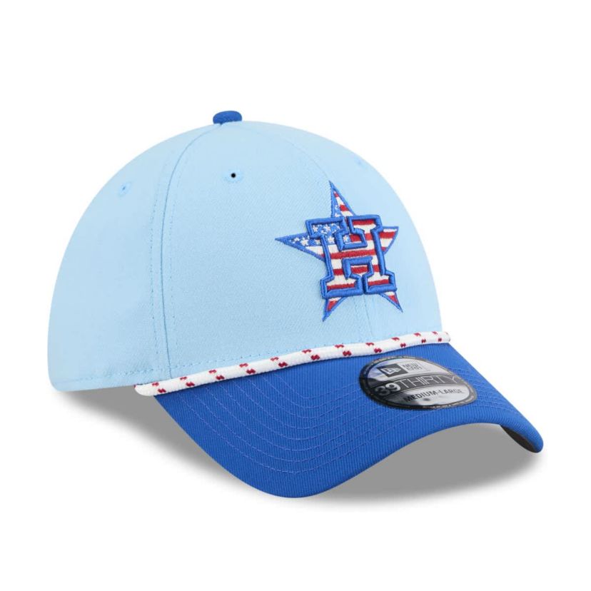 MLB Light Blue/Blue Houston Astros 2025 Fourth of July 39THIRTY Flex Hat