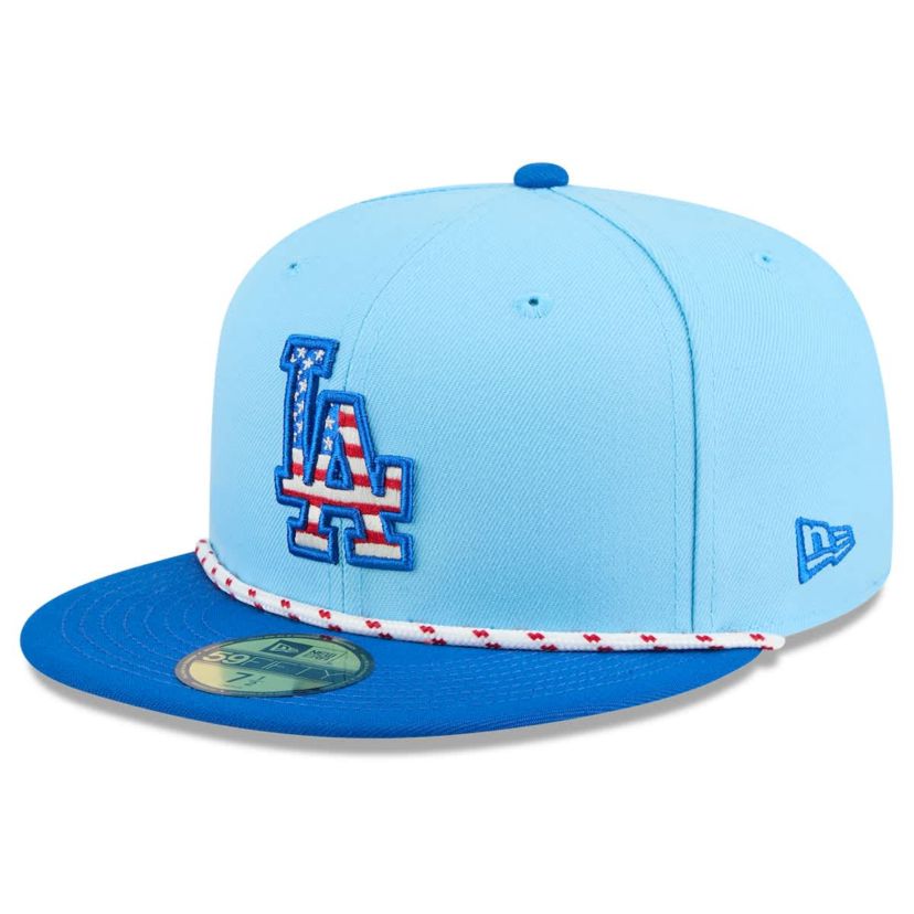 MLB Light Blue/Royal Los Angeles Dodgers 2025 Fourth of July 59FIFTY Fitted Hat