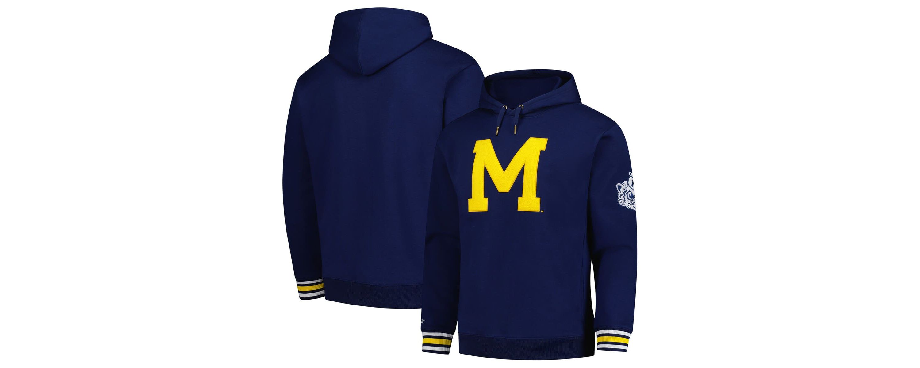 NCAA Michigan Wolverines Chainstich Fleece Pullover Hoodie