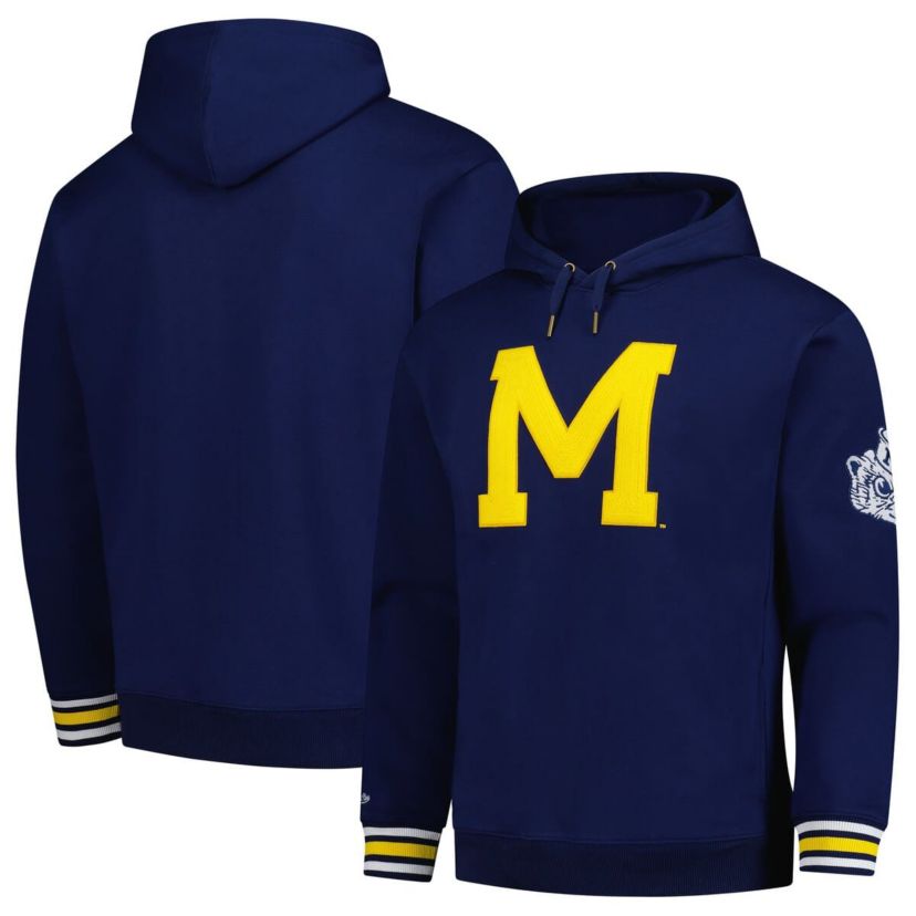 NCAA Michigan Wolverines Chainstich Fleece Pullover Hoodie