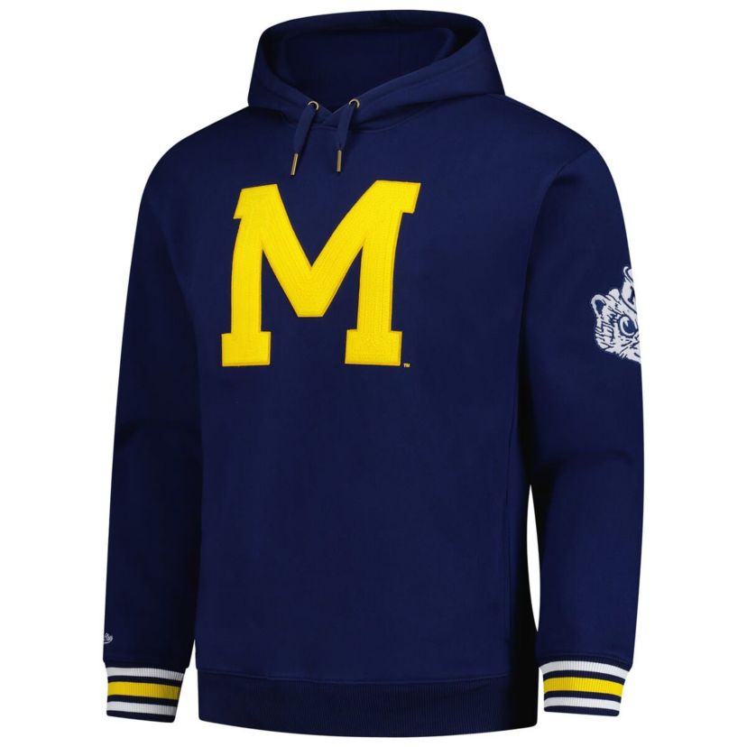 NCAA Michigan Wolverines Chainstich Fleece Pullover Hoodie