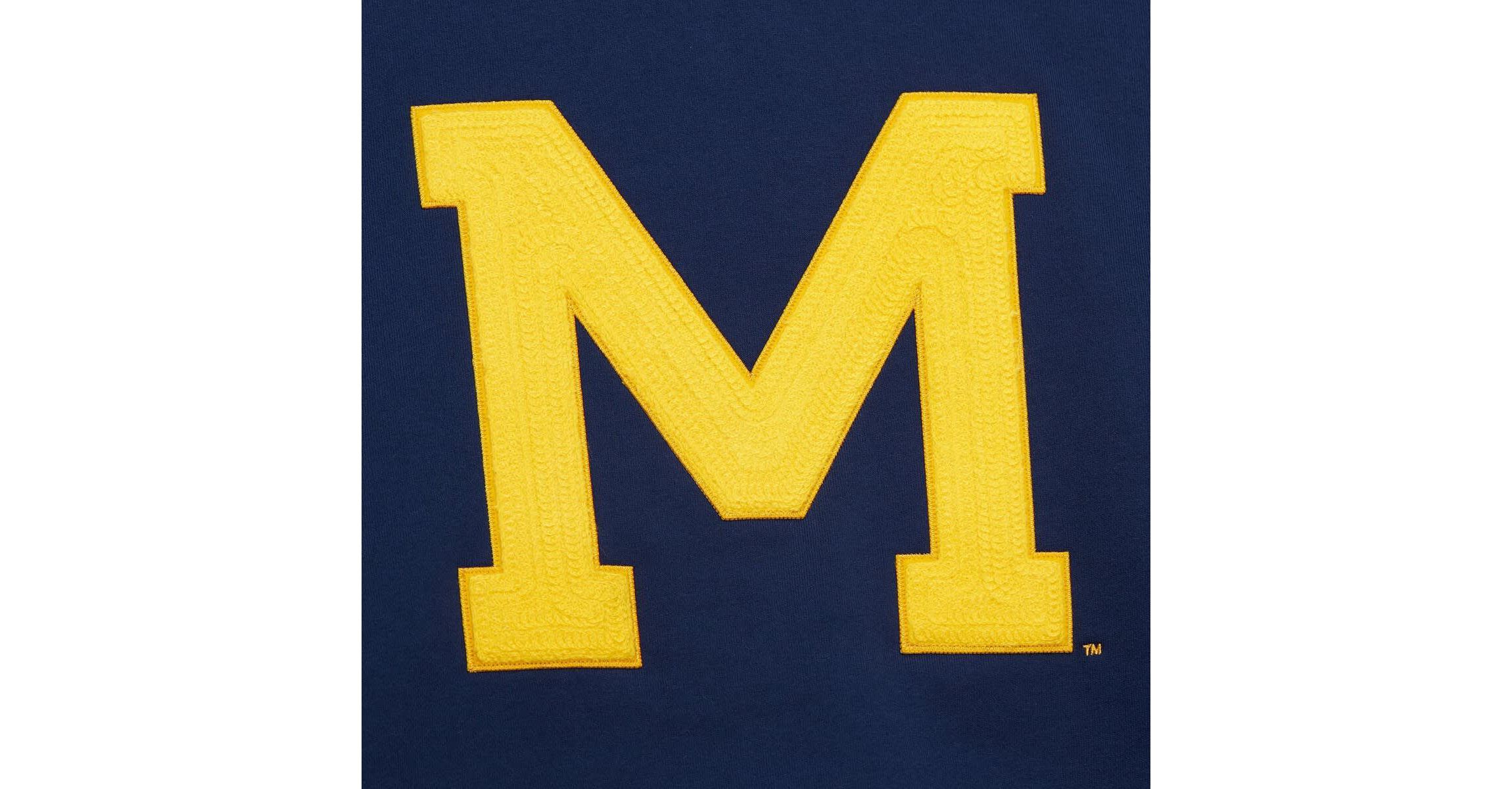 NCAA Michigan Wolverines Chainstich Fleece Pullover Hoodie