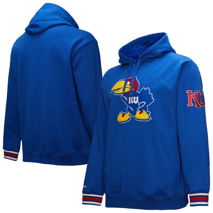 NCAA Kansas Jayhawks Chainstich Fleece Pullover Hoodie