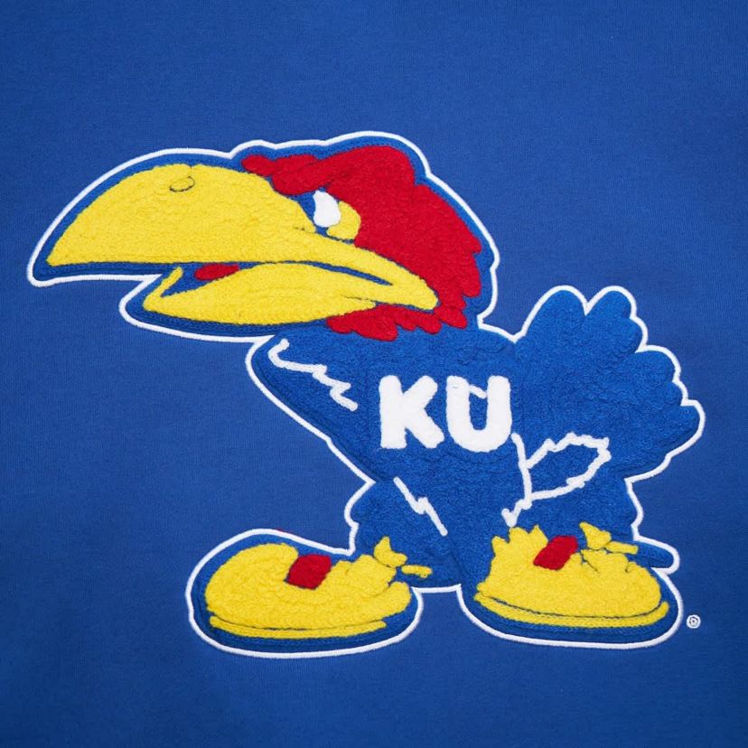 NCAA Kansas Jayhawks Chainstich Fleece Pullover Hoodie