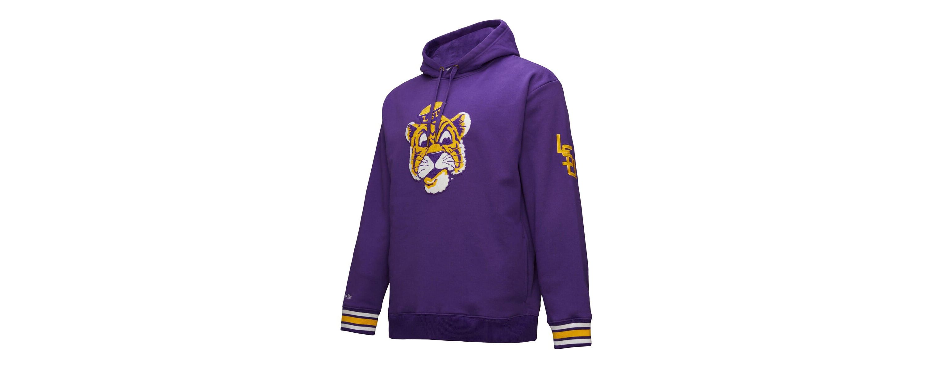 NCAA LSU Tigers Chainstich Fleece Pullover Hoodie