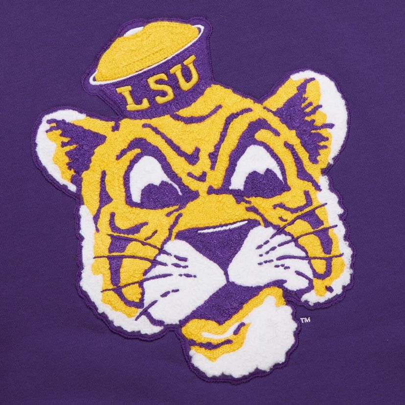 NCAA LSU Tigers Chainstich Fleece Pullover Hoodie