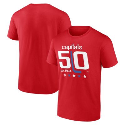 Fanatics MTO Label Men's NHL Washington Capitals 50th Anniversary T-Shirt, Red, Small