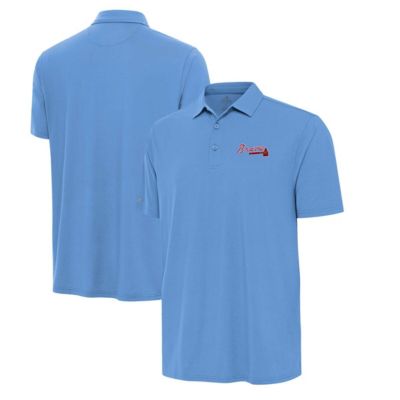 Antigua Men's MLB Powder Atlanta Braves Era Polo, Blue, 3XL