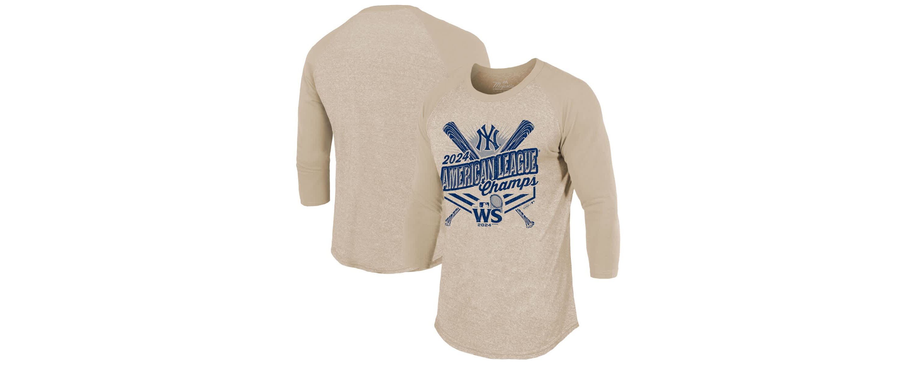 MLB New York Yankees 2024 American League s 3/4-Sleeve Tri-Blend Raglan T-Shirt