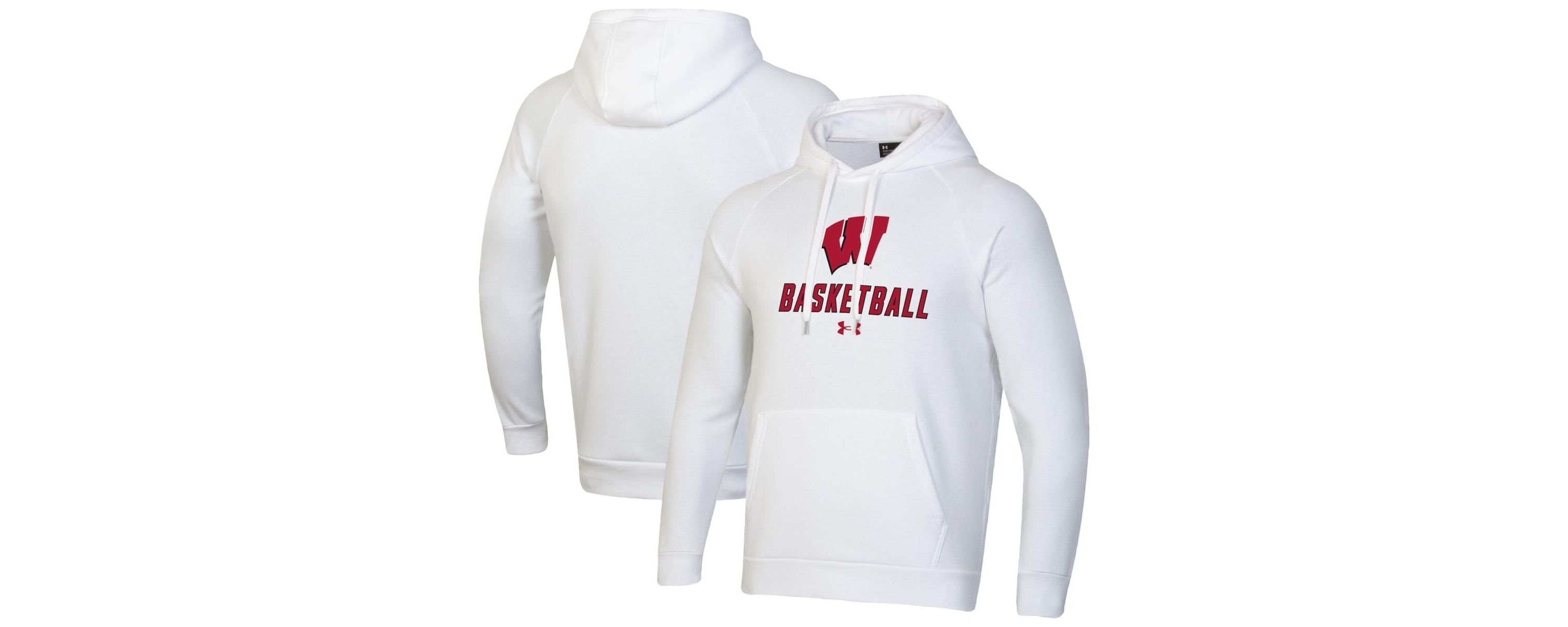 NCAA Under Armour Wisconsin Badgers Basketball Rival Raglan Fleece Pullover Hoodie