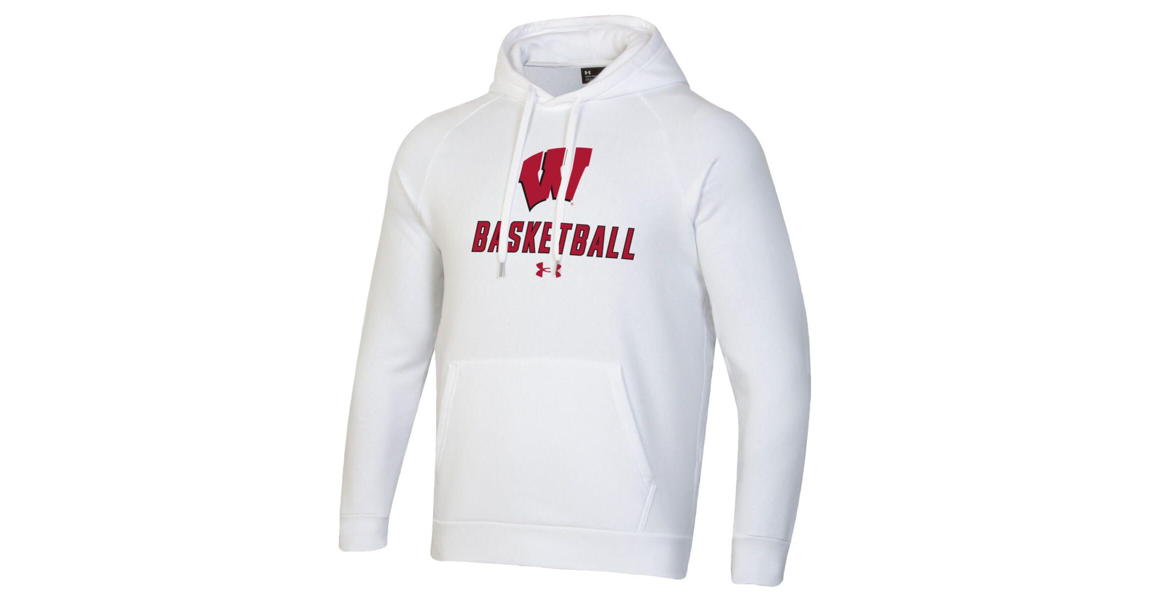 NCAA Under Armour Wisconsin Badgers Basketball Rival Raglan Fleece Pullover Hoodie