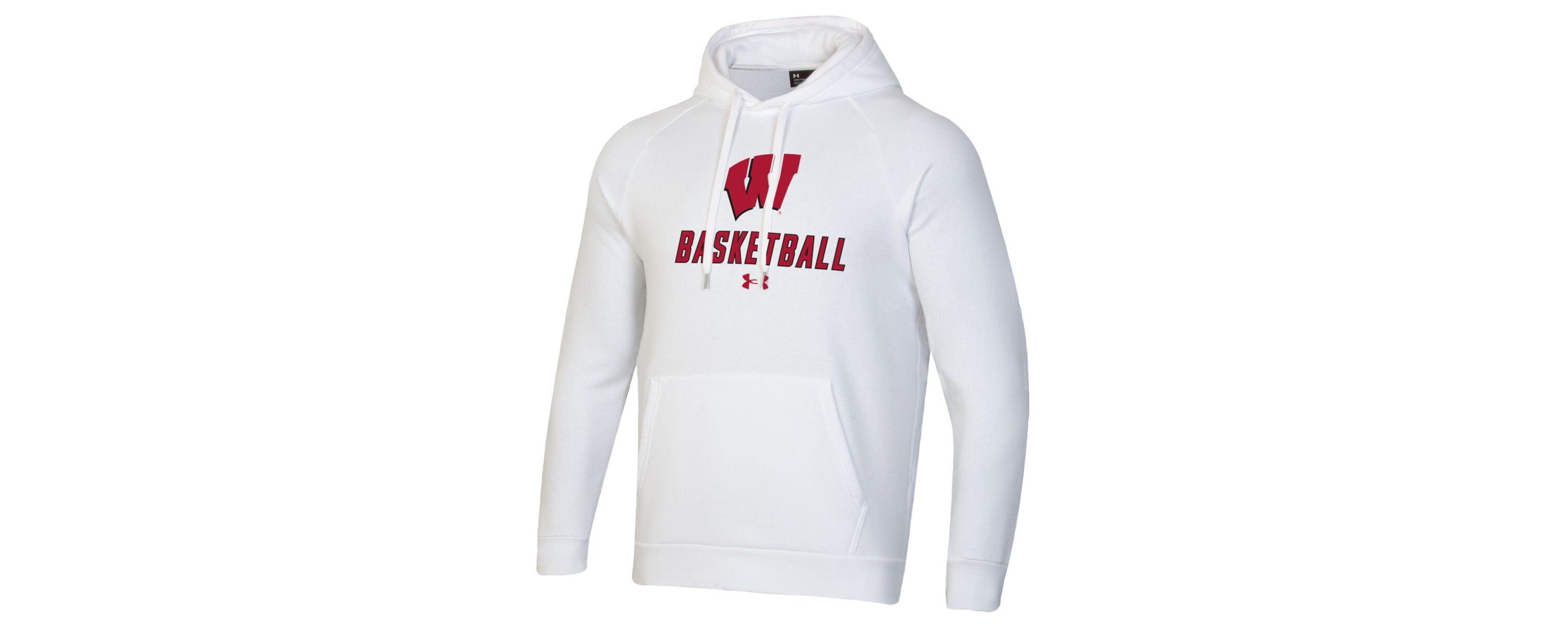 NCAA Under Armour Wisconsin Badgers Basketball Rival Raglan Fleece Pullover Hoodie
