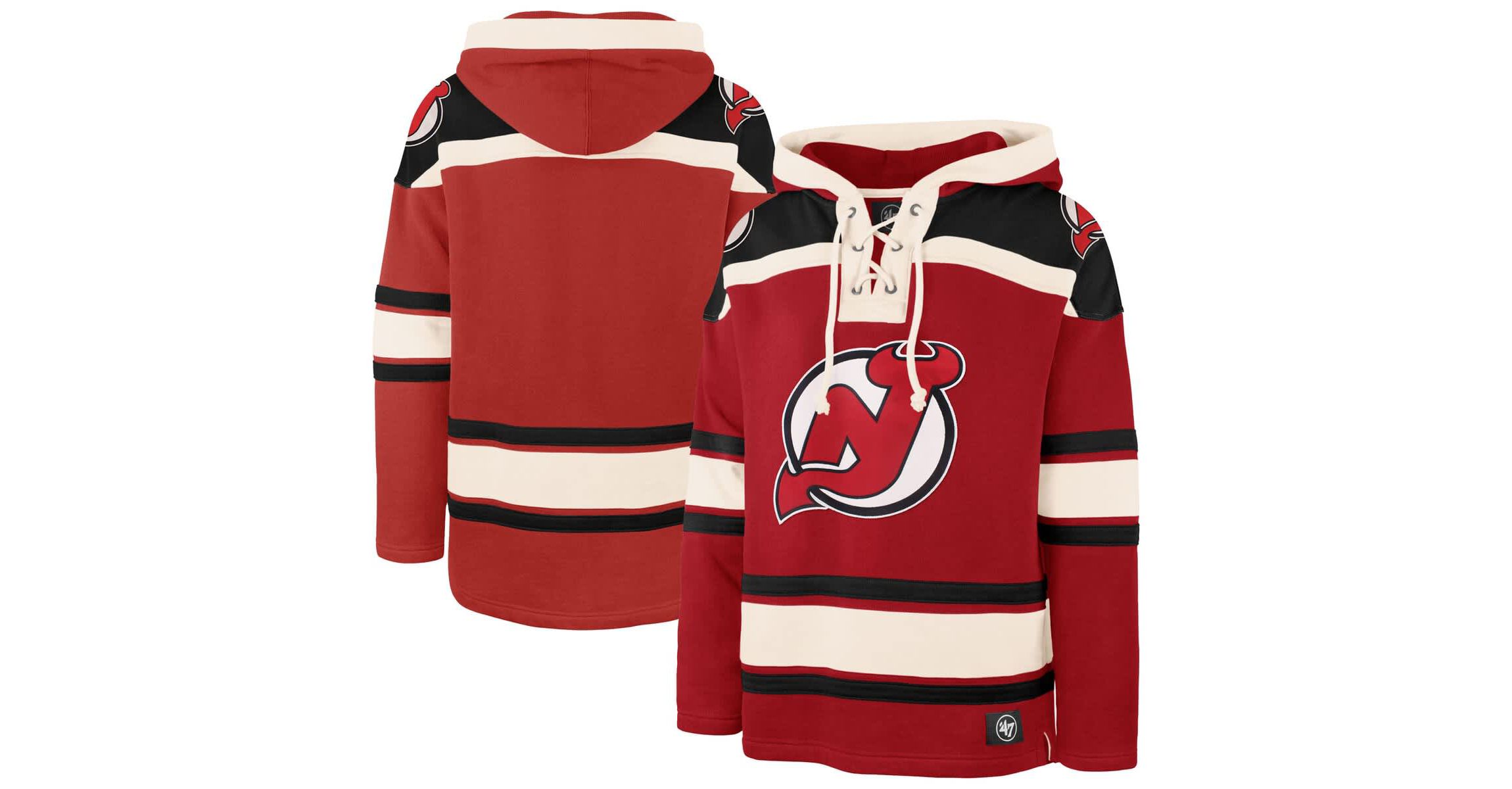 NHL New Jersey Devils Big & Tall Superior Lacer Fleece Pullover Hoodie