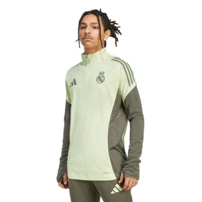 adidas Men's La Liga Real Madrid 2025/26 AEROREADY Raglan Quarter-Zip Training Pullover, Green, 2XL