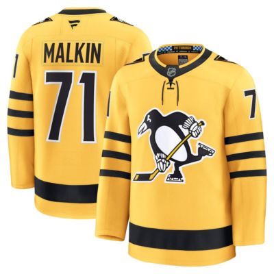 Men's NHL Fanatics Evgeni Malkin Pittsburgh Penguins Alternate Premium Player Jersey, Gold, 44