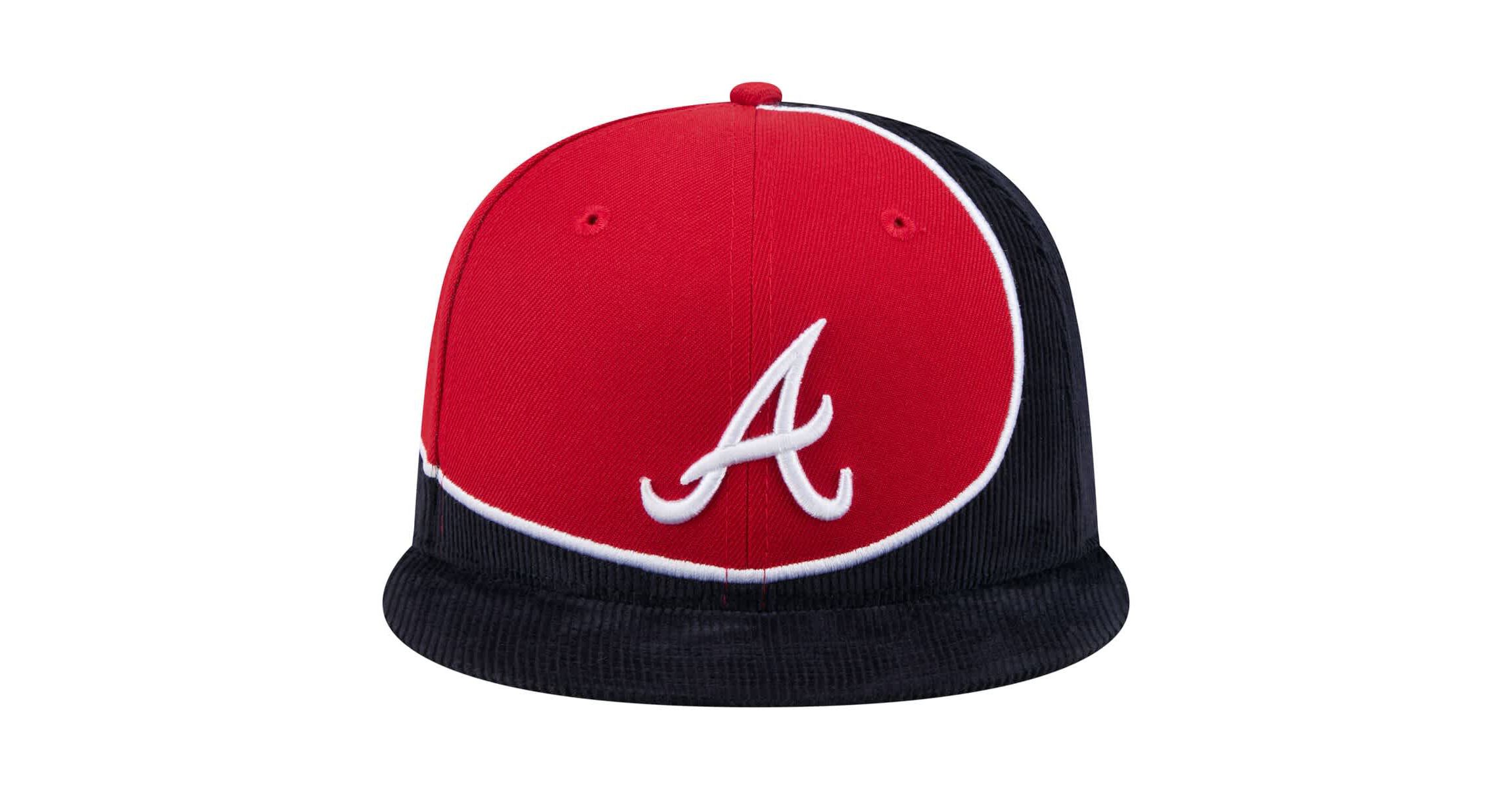 MLB Navy/Red Atlanta Braves Retro Split Corduroy Snapback Hat