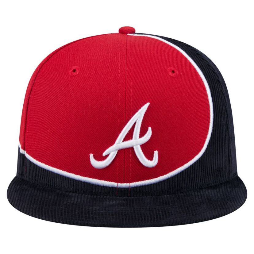 MLB Navy/Red Atlanta Braves Retro Split Corduroy Snapback Hat