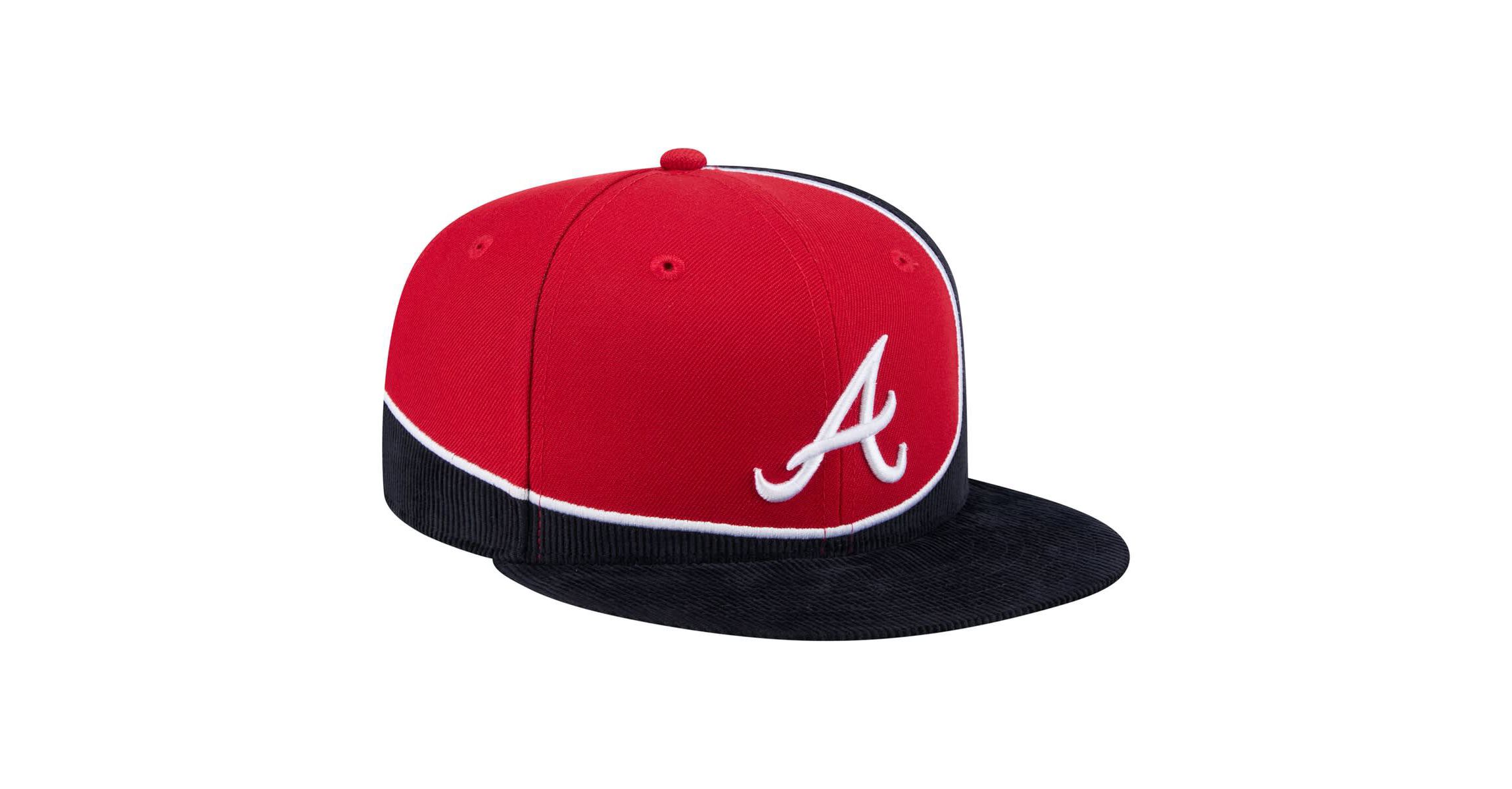 MLB Navy/Red Atlanta Braves Retro Split Corduroy Snapback Hat