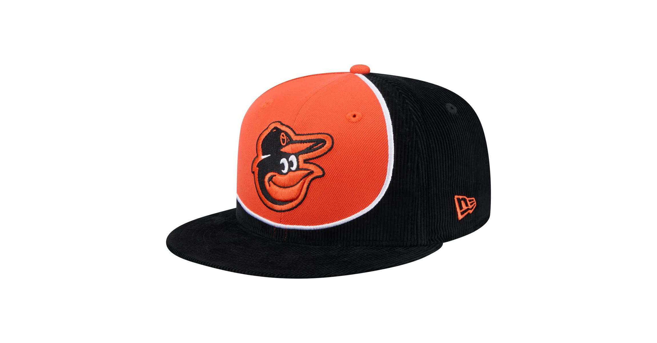 MLB Black/Orange Baltimore Orioles Retro Split Corduroy Snapback Hat