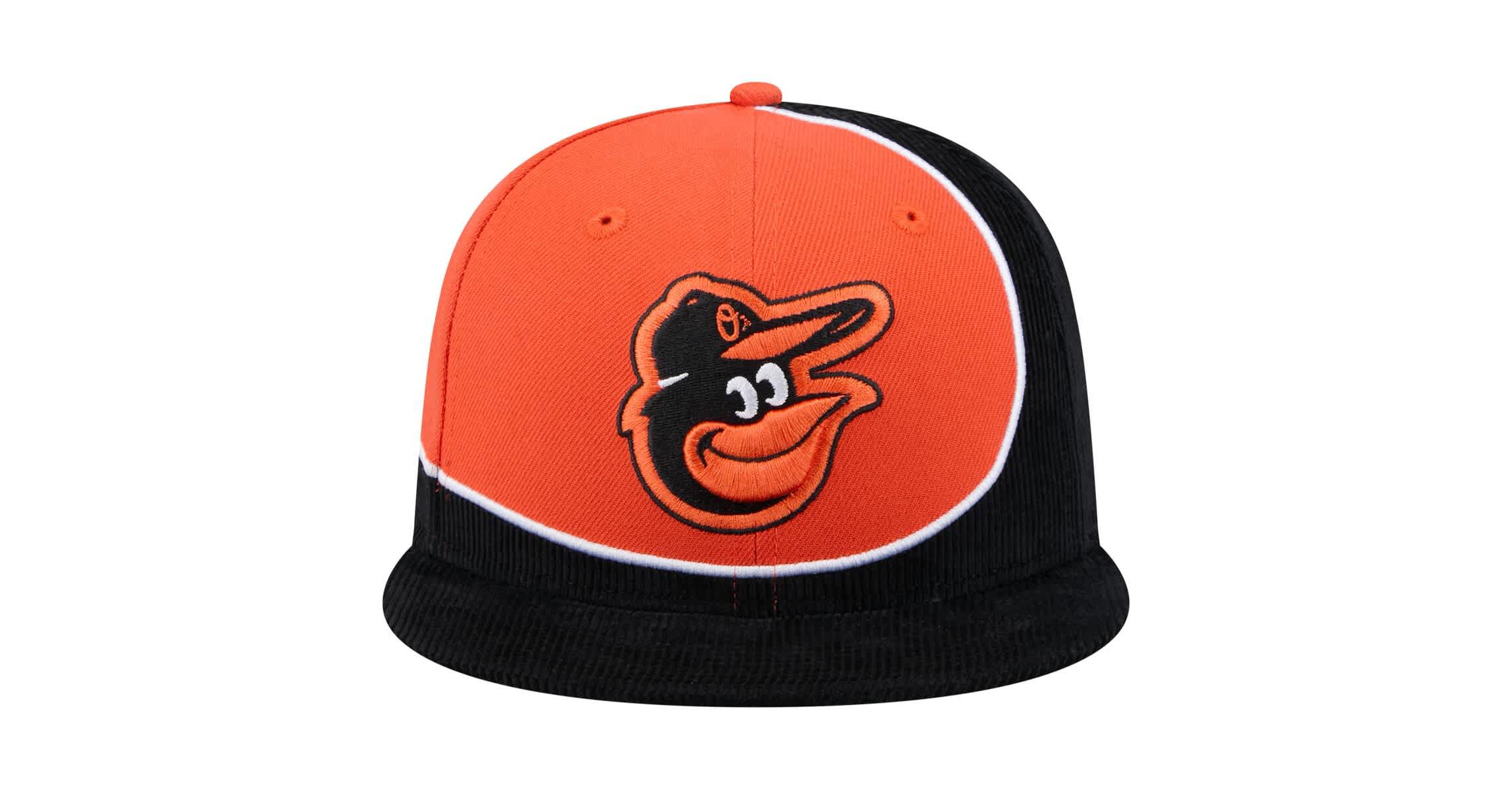 MLB Black/Orange Baltimore Orioles Retro Split Corduroy Snapback Hat