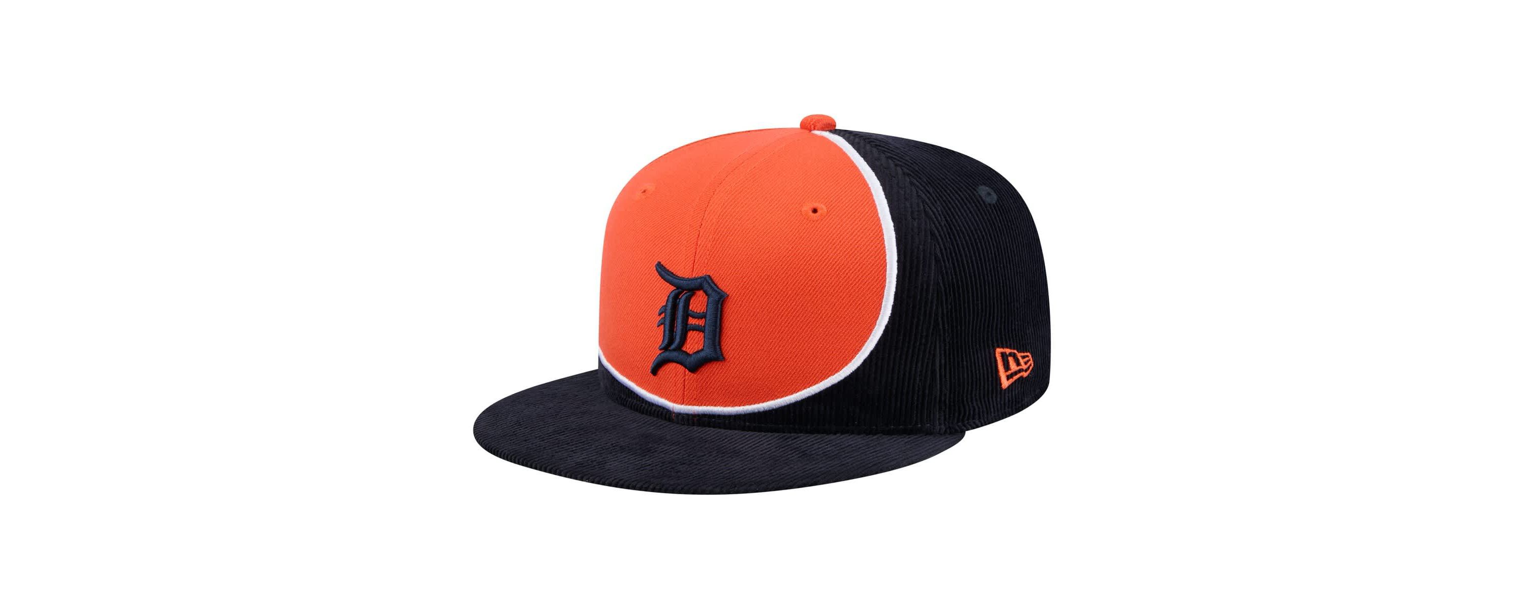 MLB Navy/Orange Detroit Tigers Retro Split Corduroy Snapback Hat