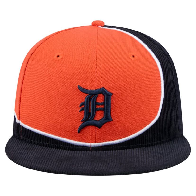 MLB Navy/Orange Detroit Tigers Retro Split Corduroy Snapback Hat