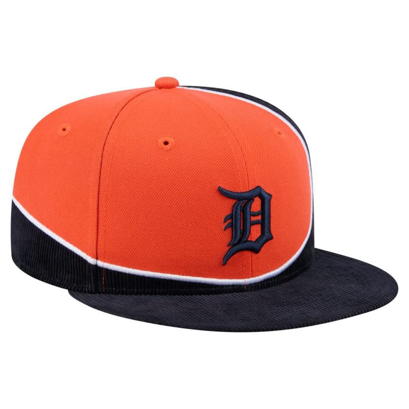 MLB Navy/Orange Detroit Tigers Retro Split Corduroy Snapback Hat