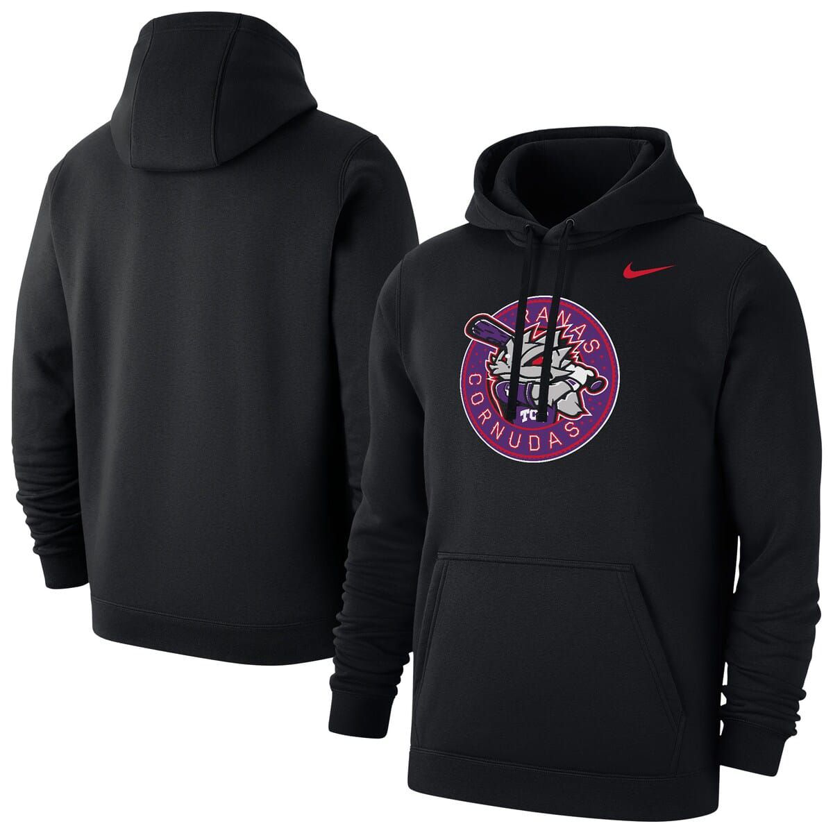 NCAA Nike TCU Horned Frogs Ranas Cornudas Baseball Club Fleece Pullover Hoodie