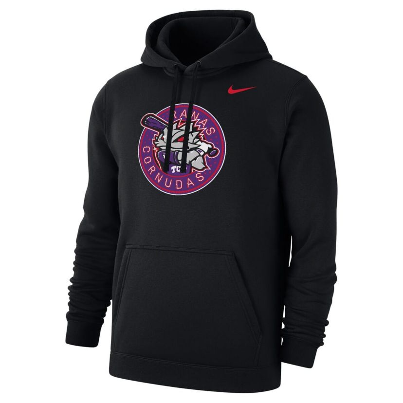 NCAA Nike TCU Horned Frogs Ranas Cornudas Baseball Club Fleece Pullover Hoodie