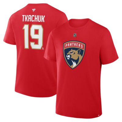 Men's NHL Fanatics Matthew Tkachuk Florida Panthers Authentic Stack Name & Number T-Shirt, Red, 3XL