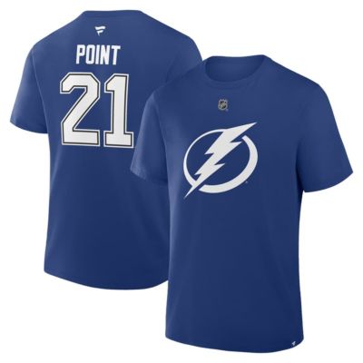 Men's NHL Fanatics Brayden Point Tampa Bay Lightning Authentic Stack Name & Number T-Shirt, Blue, 3XL