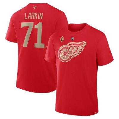 Men's NHL Fanatics Dylan Larkin Detroit Wings Authentic Stack Name & Number T-Shirt, Red, 3XL