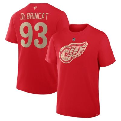 Men's NHL Fanatics Alex DeBrincat Detroit Wings Authentic Stack Name & Number T-Shirt, Red, XL
