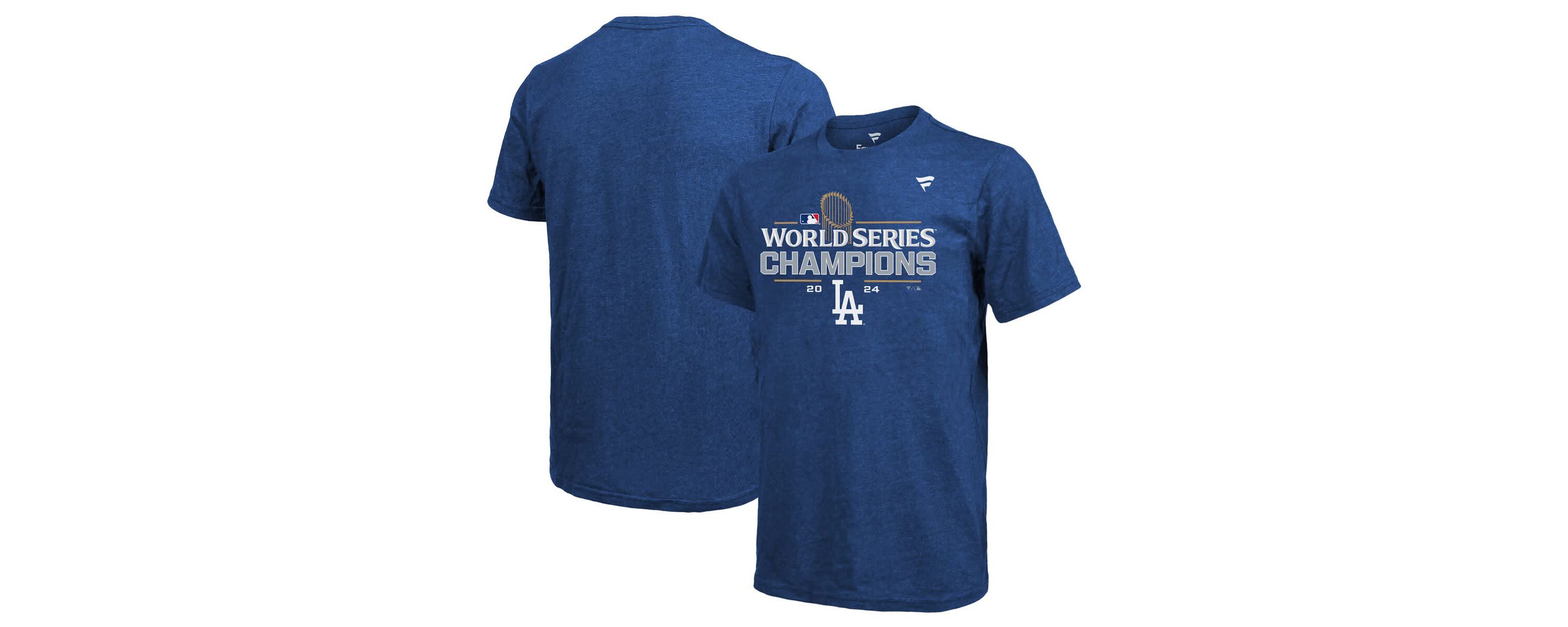 MLB Fanatics Los Angeles Dodgers 2024 World Series s Locker Room Jersey Tri-Blend T-Shirt