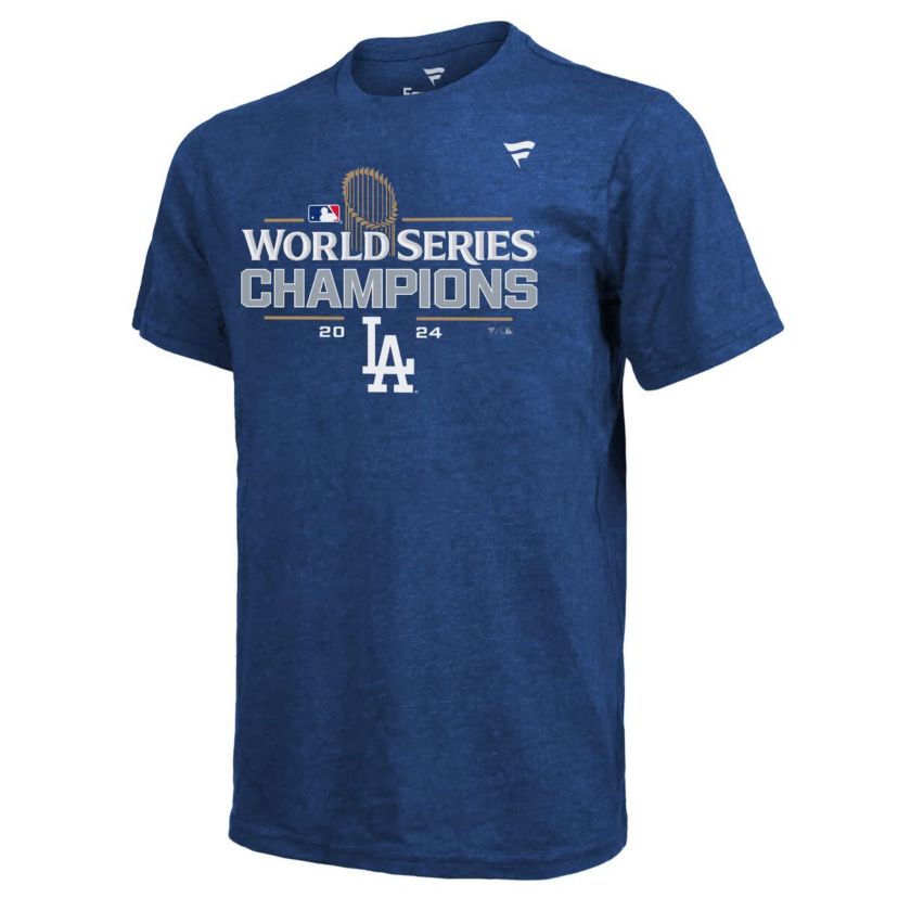MLB Fanatics Los Angeles Dodgers 2024 World Series s Locker Room Jersey Tri-Blend T-Shirt