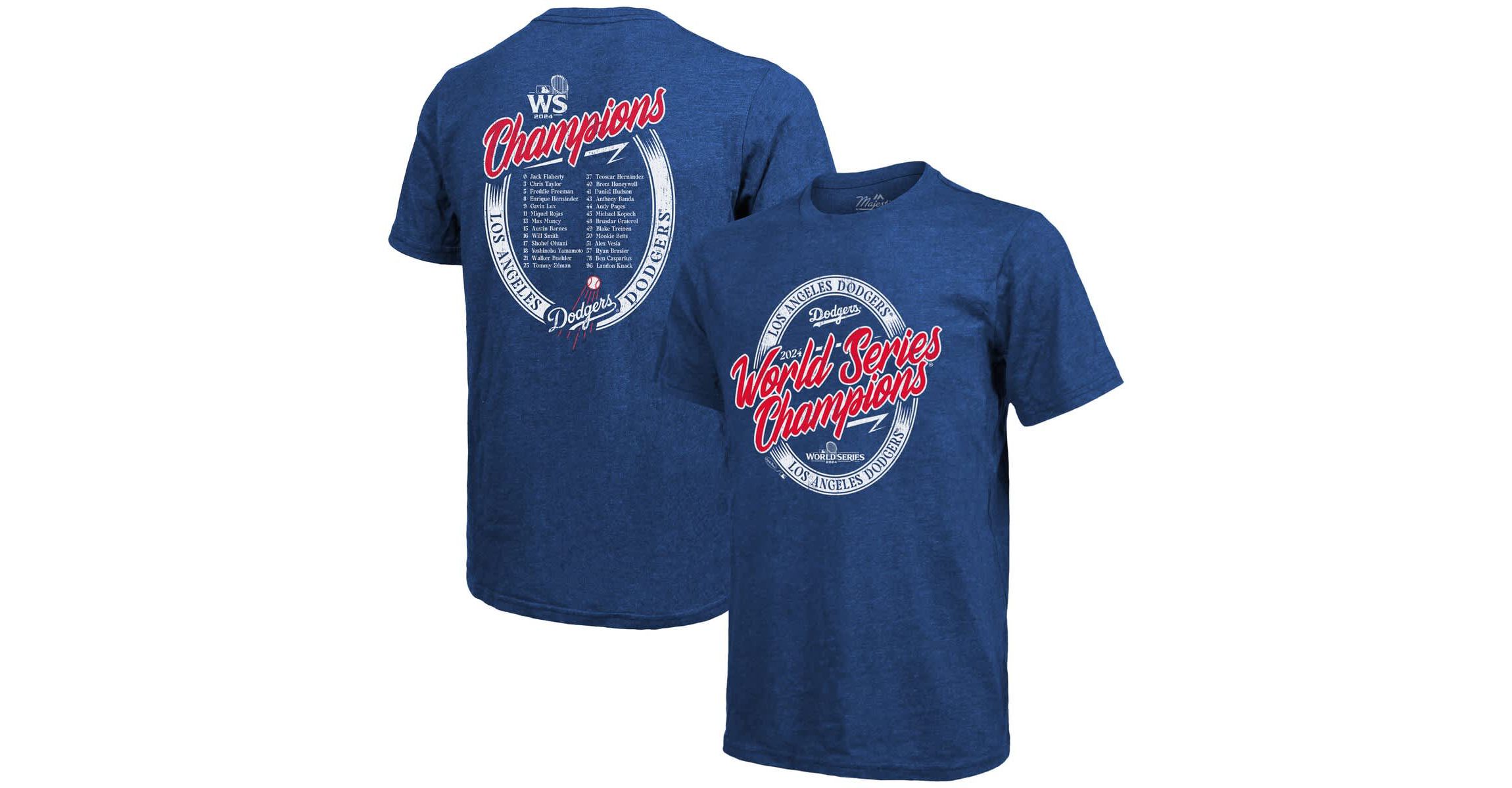 MLB Los Angeles Dodgers 2024 World Series s Tri-Blend Roster T-Shirt