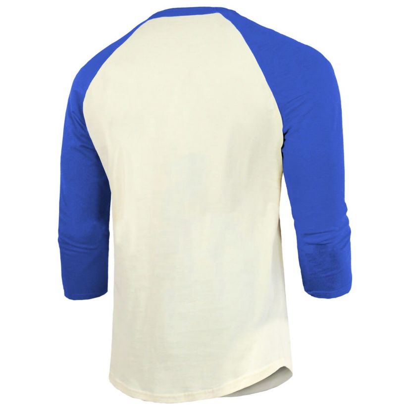 MLB Cream/Royal Los Angeles Dodgers 2024 World Series s 3/4-Sleeve Raglan Tri-Blend T-Shirt