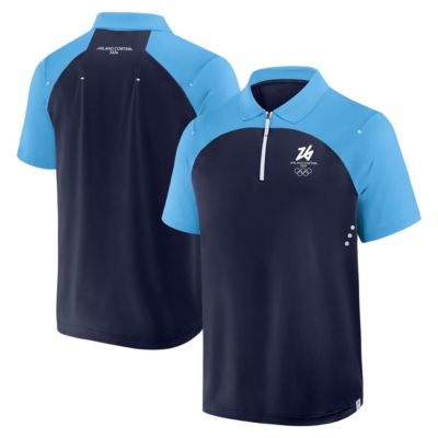 Men's IOC Fanatics Milano Cortina 2026 Winter Olympics Tech Raglan Quarter-Zip Polo, Navy Blue, Small