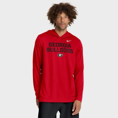 Men's NCAA Nike Georgia Bulldogs 2025 Sideline Dri-FIT Long Sleeve Hoodie T-Shirt, Red, Large