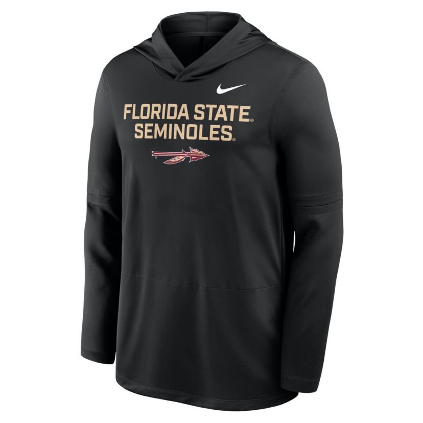 NCAA Nike Florida State Seminoles 2025 Sideline Dri-FIT Long Sleeve Hoodie T-Shirt