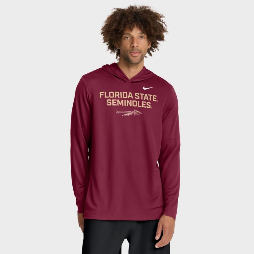 NCAA Nike Florida State Seminoles 2025 Sideline Dri-FIT Long Sleeve Hoodie T-Shirt